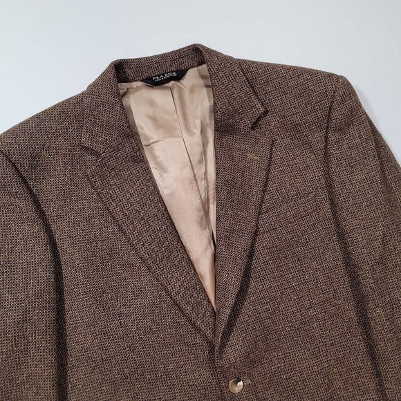 JoS A Bank Lambswool Cashmere Sport Coat Mens 44L 44 Brown Patterned Blazer - Picture 4 of 8